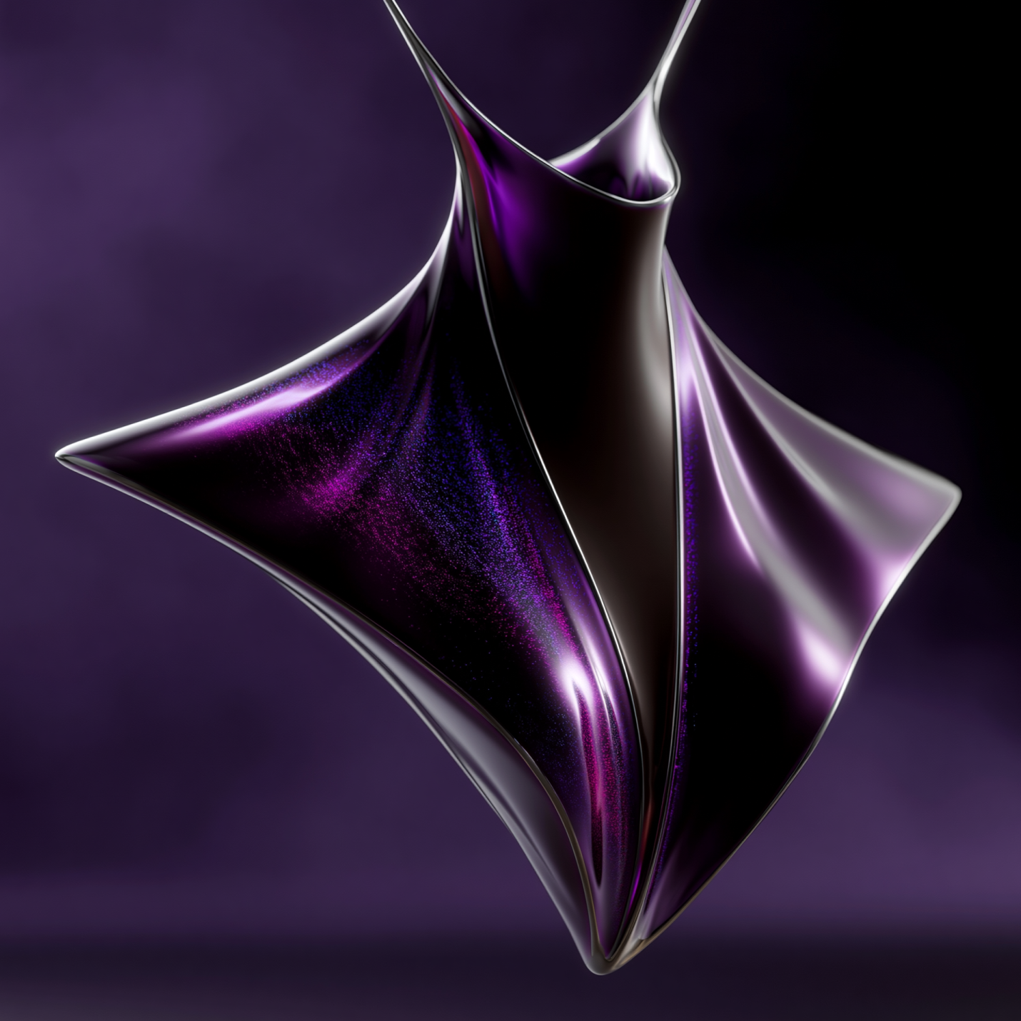 3D sculptural form in violet tones