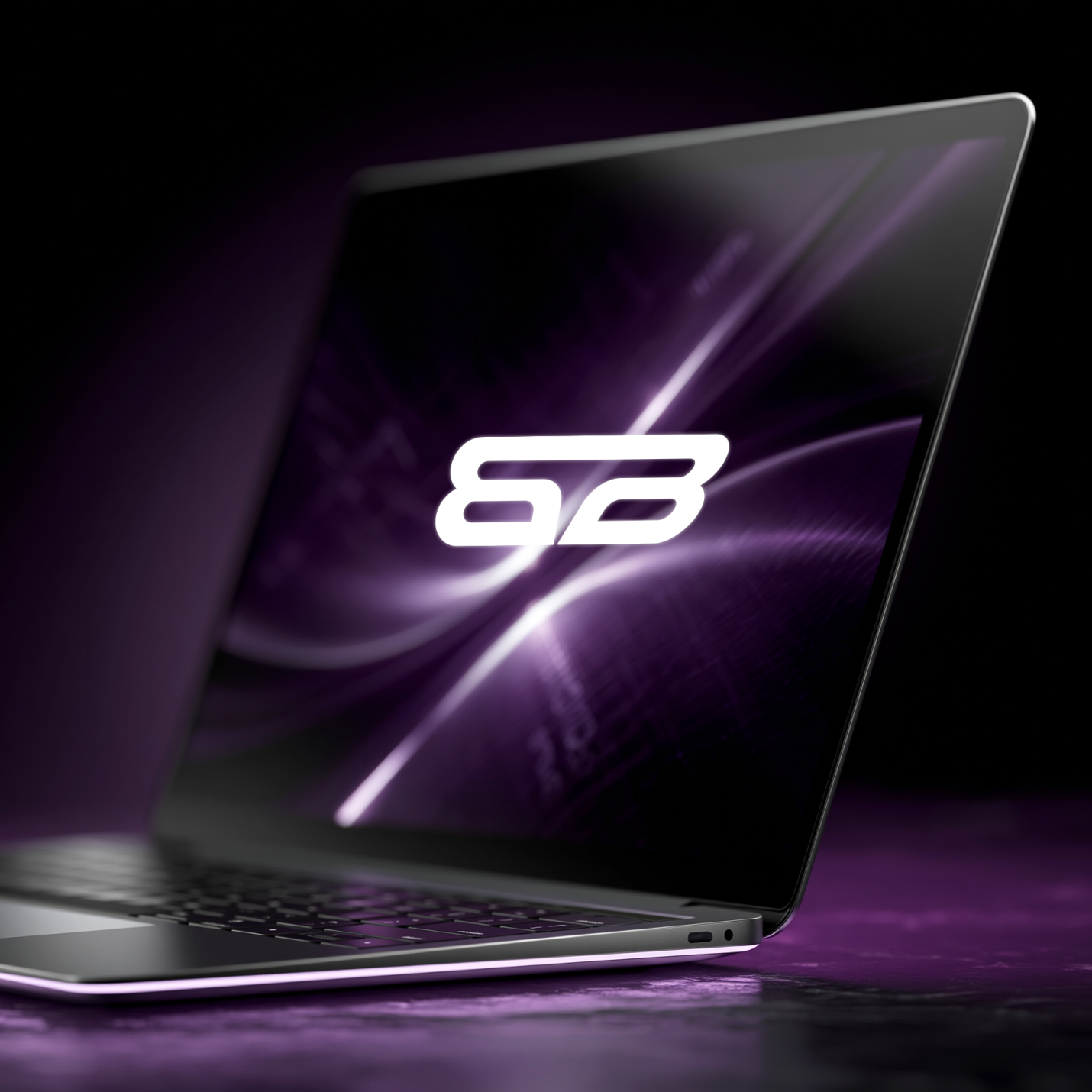 Laptop product shot with brand interface