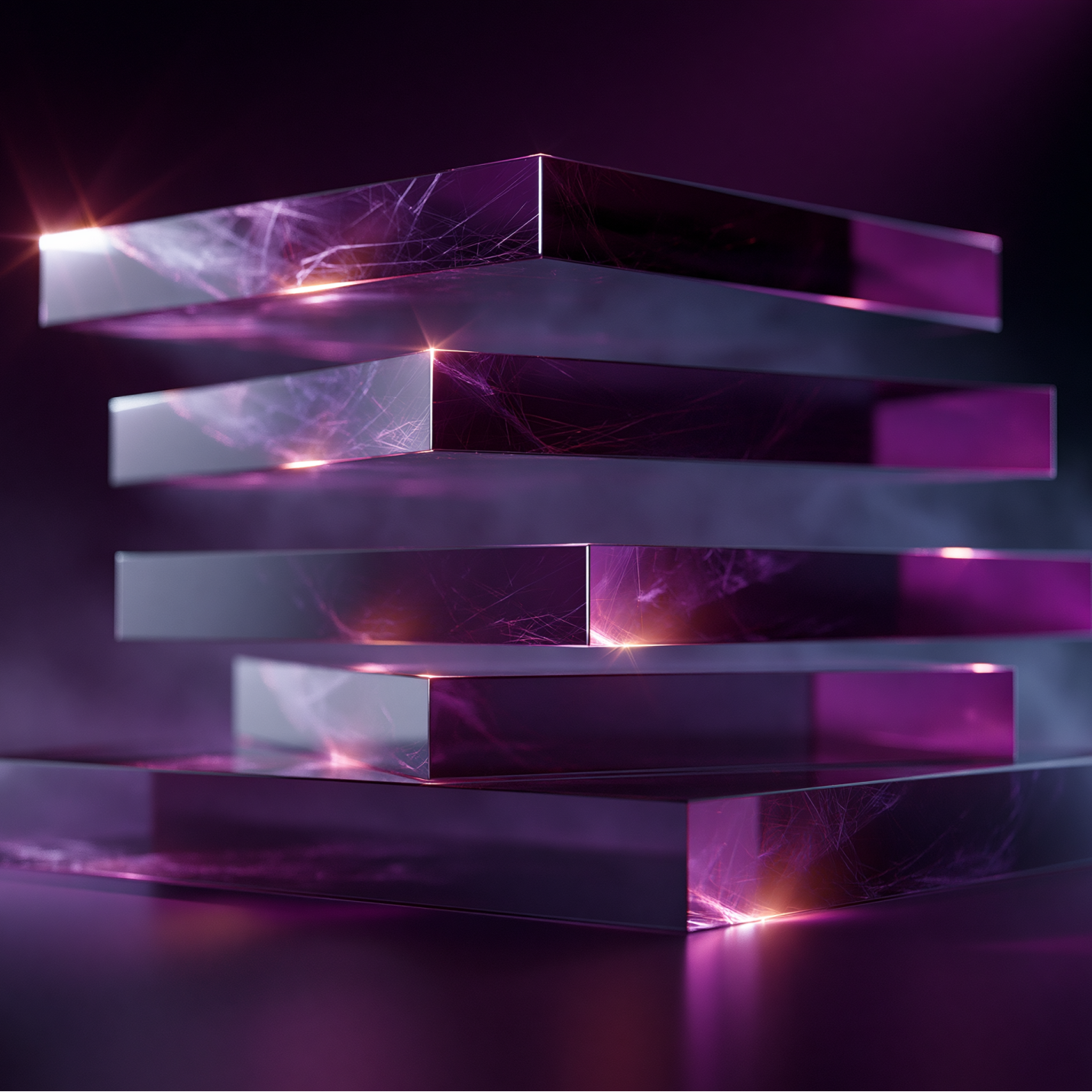 Stacked translucent architectural layers